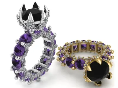 Stylish Wedding Diamond Ring 3d Printable Model 3D print model