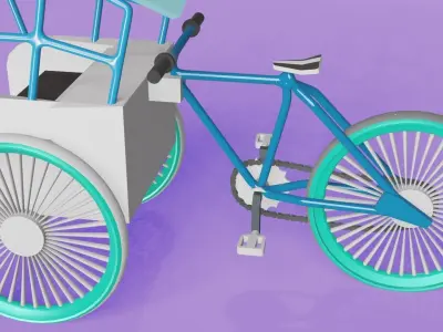 PEDICAB BECAK UNIQUE AND CLASSIC VEHICLES ARE VERY FUNNY 3D model