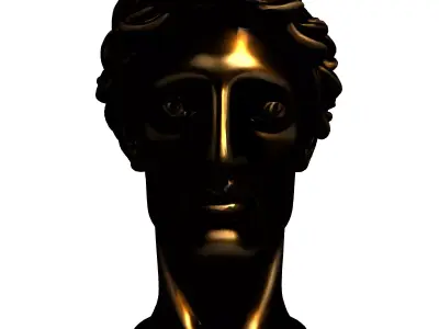 Classic Bronze Male Bust Statue Low-poly 3D model