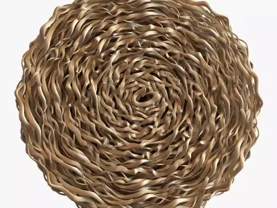 wall wood rounded decorative element 3D model