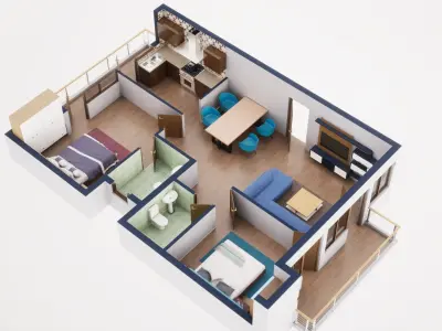 3D Floor Plan Model 35 3D model