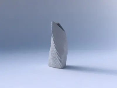 Vase twist tipped triangle with twisted diagonal grid bulges 3D print model