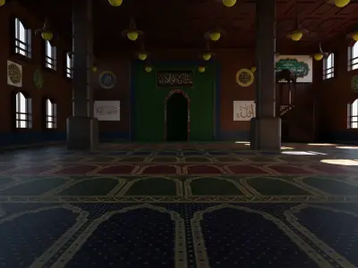 Mosque Interior Low-poly 3D model
