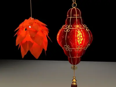 Chinese red lantern  3D model