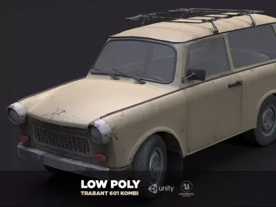 Trabant 601 Kombi 1965 Low-poly 3D model
