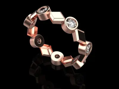 Rhombus ring model 316 3D print model