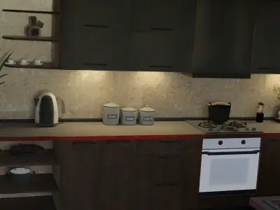 Modern Kitchen 3D model buy