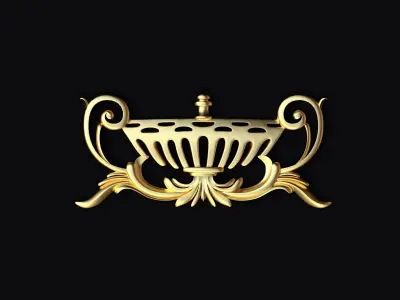 Central decor ornament for furniture 3D model 171