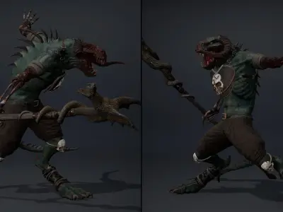 Ghost Mage Damaged Low-poly 3D model