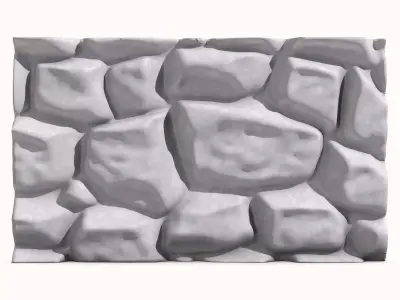 Thick Aged Gneiss Wall Prop 3D model