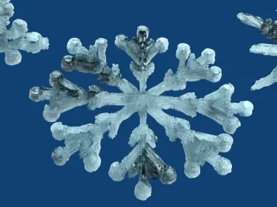 3D Ice Snowflake 3D model