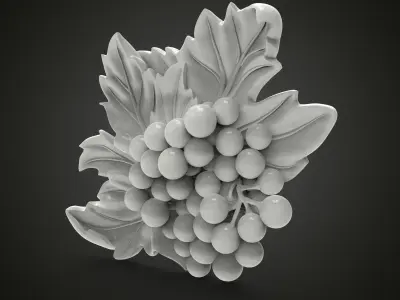 Grape bas-relief 3D print model