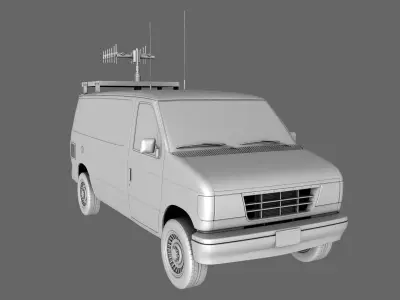 Van TV Radio 3D model