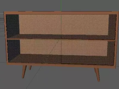 table wooden bookcase with shelves Free low-poly 3D model