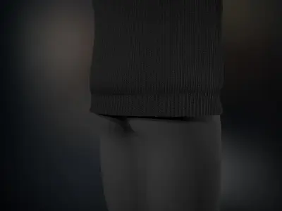 Black Winter Turtleneck Low-poly 3D model