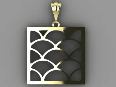 Earring and Pendant sets ornamental design minimalistic 3D print model