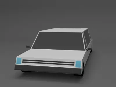 limousine car Low-poly 3D model