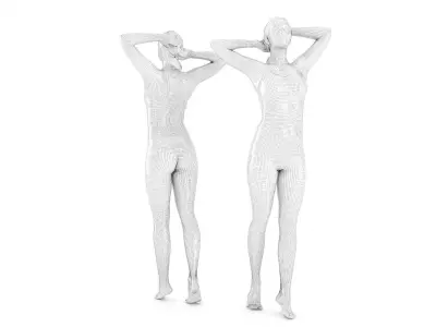 Female sport 22 Low-poly 3D model