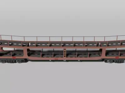 Car transporter railcar 3D model