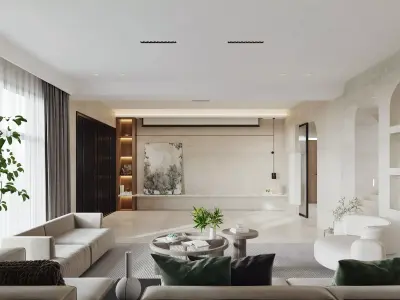 modern living room dining room interior scenes 55 3D model