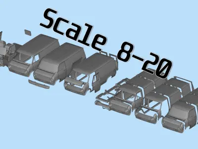 Retro American Van G10  gen3 shorty 3d printing car STL file 3D print model