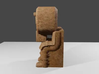 Ancient Skull Statue Low-poly 3D model