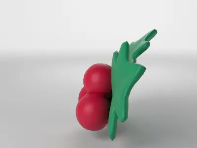 Low poly - Cute Holly Berry Free low-poly 3D model