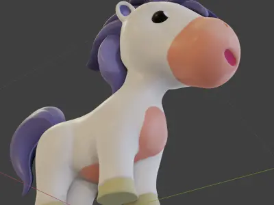 Cartoon Unicorn Rigged 3D model