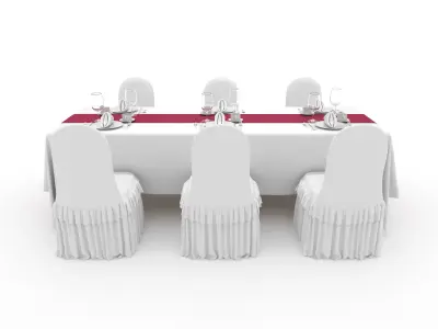 Banquet Table and Chair 118 3D model