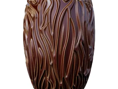 Decorative Designer Vases Urn pot with Gilding Fleur River Set 3D model