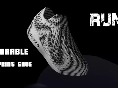 Wearable 3D print shoe 3D print model