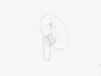 Wall Mixer Tap - Luxury - Argile - Diverter Low-poly 3D model