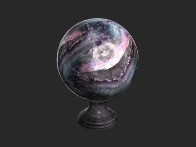 Fortune teller Black Mineral Crystal Ball Low-poly 3D model
