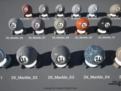 Marble World Aligned Materials 3D model