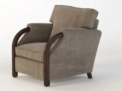 Eugene Printz 19th Century Lounge Armchair 3D model