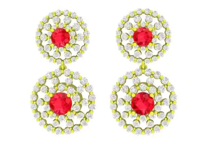 5841 luxury diamond earrings 3D print model