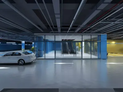 Parking Low-poly 3D model