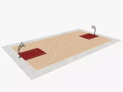 basketball court Low-poly 3D model