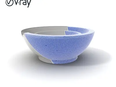 Sleek Metal Bowl D Model Pack Low-poly 3D model