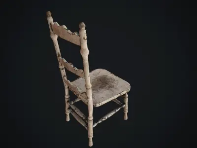 Old Chair pbr Low-poly 3D model