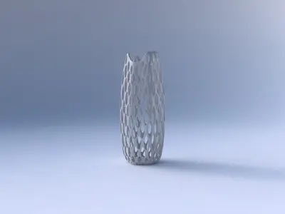 Vase double arc hexagon with bubble grid lattice 3D print model