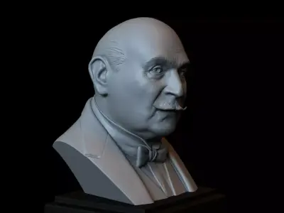 Hercule Poirot - David Suchet - portrait bust 3D print model