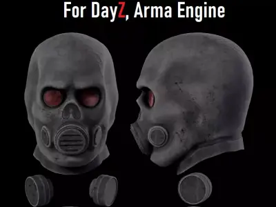skull gasmask for Dayz arma engine Low-poly 3D model