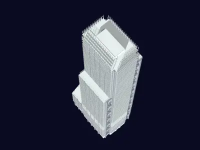 3 World Trade Center at 175 Greenwich Street Low-poly 3D model