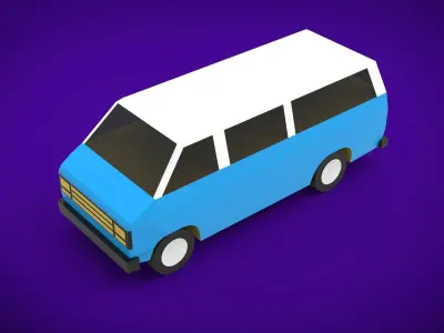 Minivan Low-poly 3D model