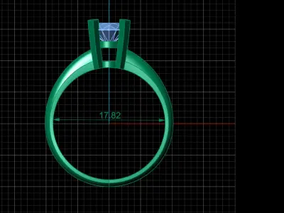 STL 3DM Print Ready Women Diamond Ring Lightweight Printable  3D print model 71
