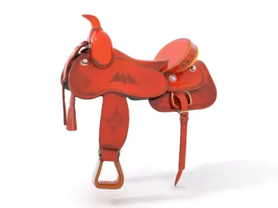 Classic Western Saddle model pack Low-poly 3D model