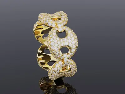 Puff gucci link ring 3D print model