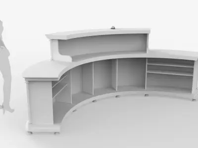 Luxury Reception Counter Desk 5 3D model