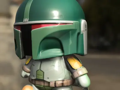 plushie Chibi Boba Fett Low-poly 3D model